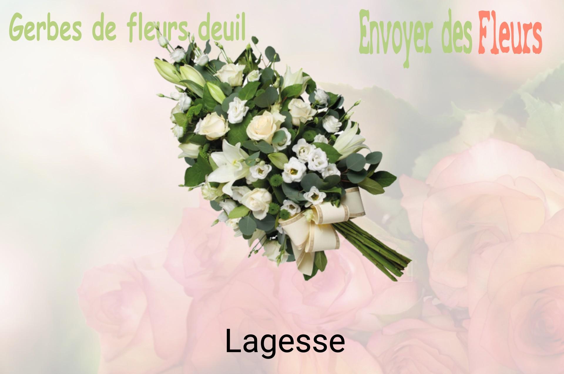 Gerbe de fleurs de deuil livrée à Lagesse